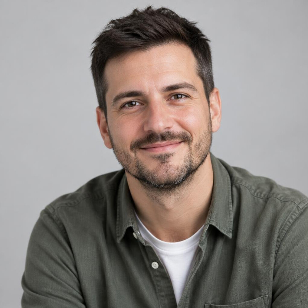 Portrait of a bearded Croatian man freelancer