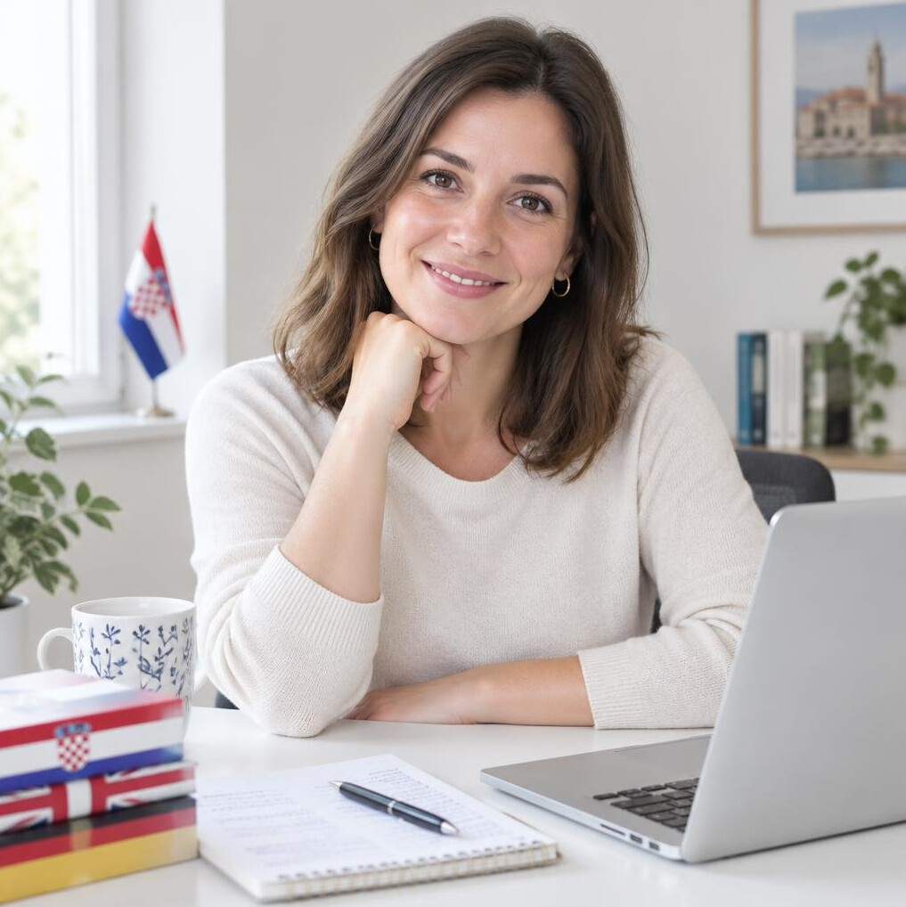 Portrait of a smiling young Croatian woman freelancer